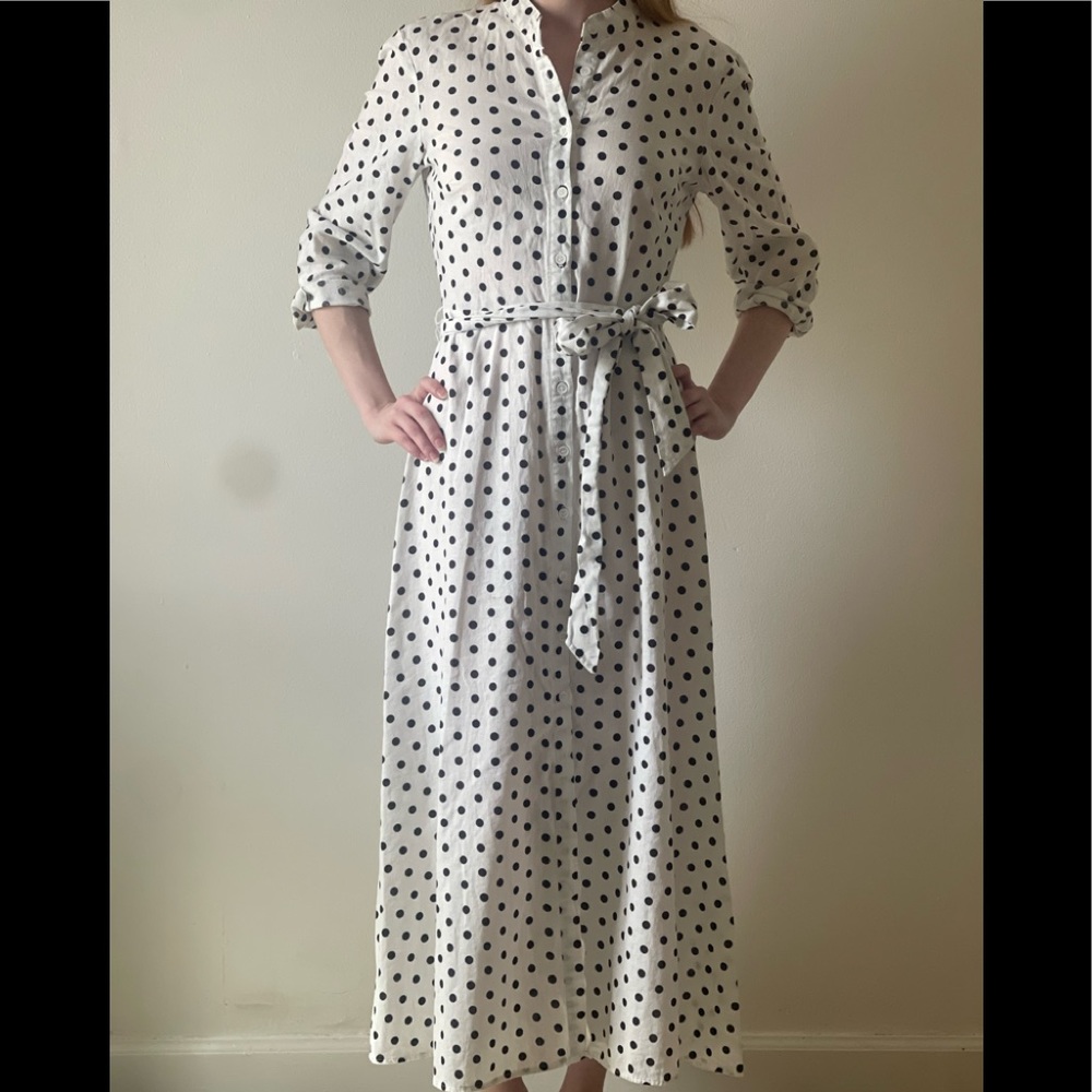 Zara white polka dot dress
